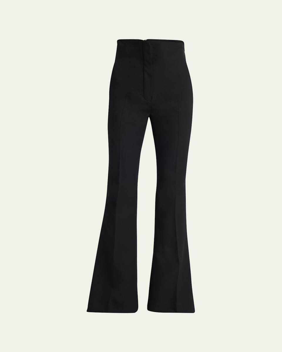Foldover-Waist Flare Trousers